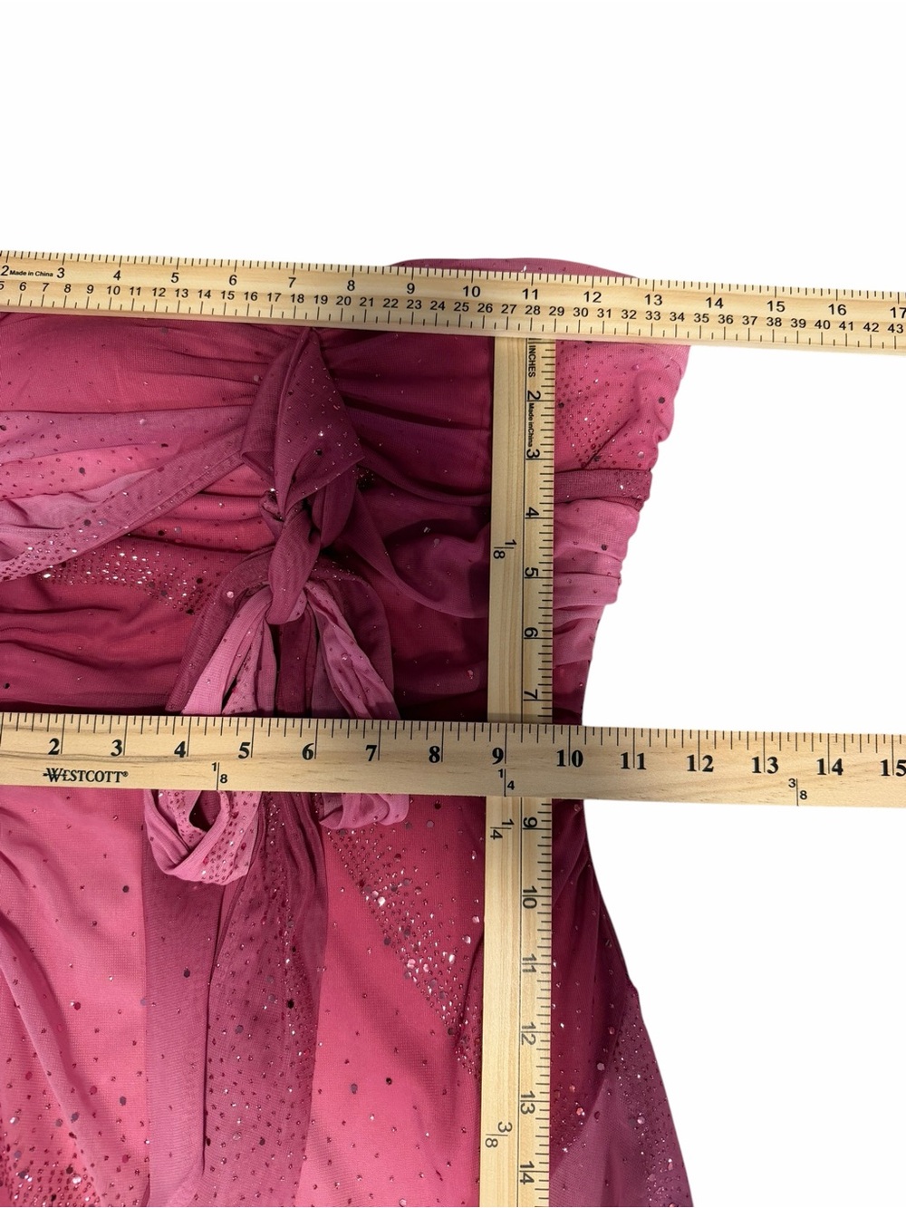 Taboo Pink Ombre Strapless High-Low Chiffon Dress - Picture 9 of 13